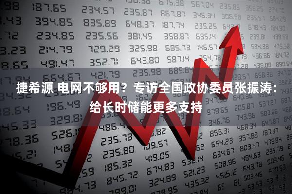 捷希源 电网不够用？专访全国政协委员张振涛：给长时储能更多支持