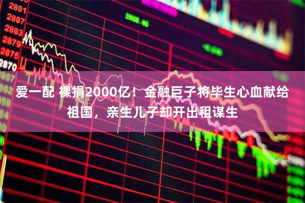 爱一配 裸捐2000亿！金融巨子将毕生心血献给祖国，亲生儿子却开出租谋生
